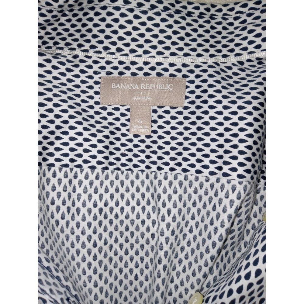 Banana Republic Women's Non Iron Shirt Business Collared Long Sleeve Geomatric 6 - Picture 9 of 9